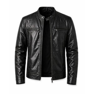 Men’s Black Motorcycle Leather Jacket