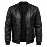 Men's Casual Leather Bomber Jacket
